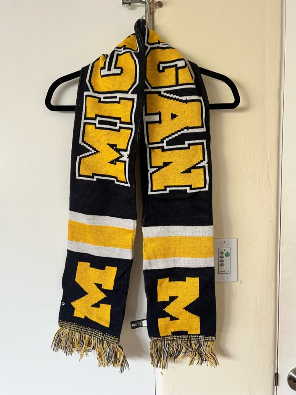 Navy and Gold Michigan Knit Scarf